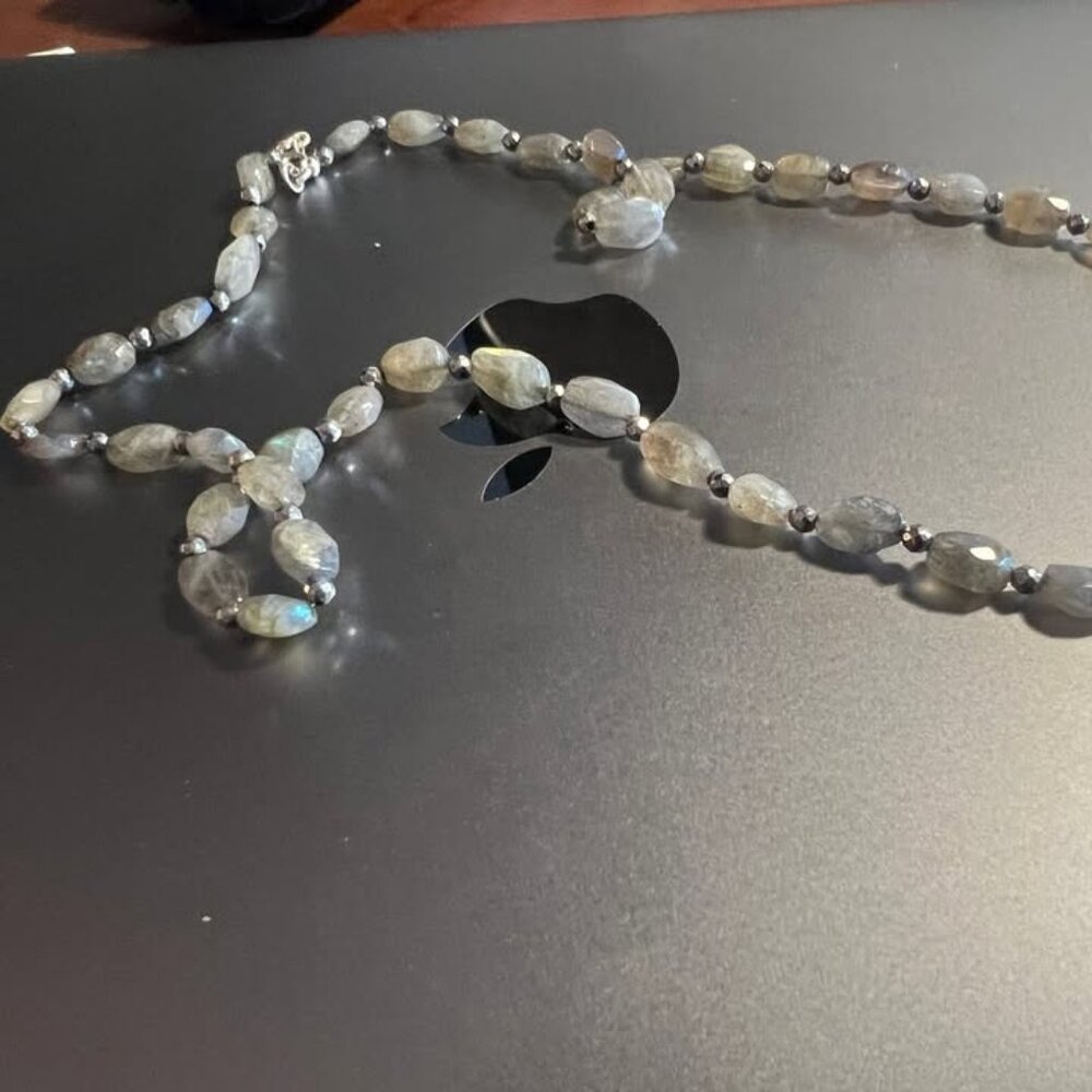 handmade labradorite necklace with silver clasp